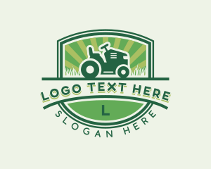 Lawn Mower - Gardening Lawn Tractor logo design