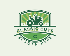 Gardening Lawn Tractor  logo design