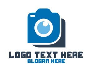 Lens - Blue Photography Camera logo design