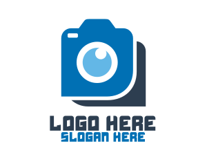 Black Camera - Blue Photography Camera logo design