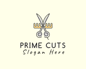 Scissors Comb Barber logo design