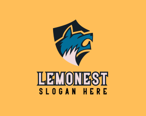 League - Angry Wolf  Shield logo design