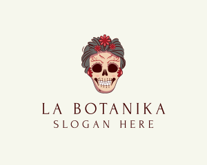 Skull Flower Lady logo design