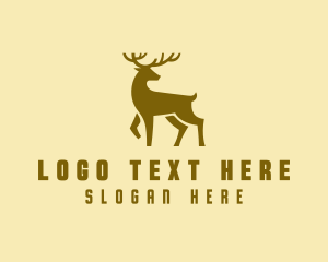 Moose Head - Wild Antler Deer logo design
