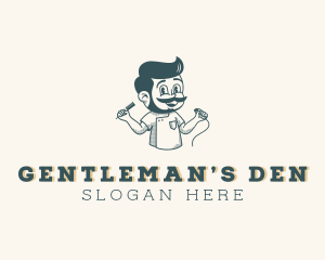 Male - Male Barber Grooming logo design