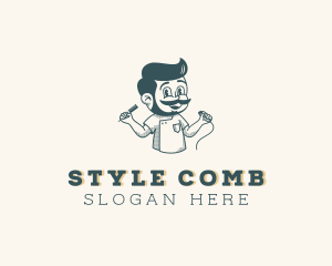 Male Barber Grooming logo design