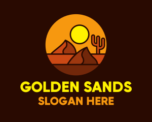 Sand - Desert Sand Dune Mountain Sun logo design