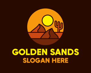 Desert Sand Dune Mountain Sun logo design