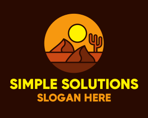 Plain - Desert Sand Dune Mountain Sun logo design