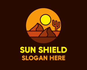 Desert Sand Dune Mountain Sun logo design