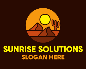 Sun - Desert Sand Dune Mountain Sun logo design