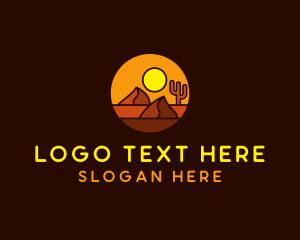 Sand - Desert Sand Dune Mountain Sun logo design