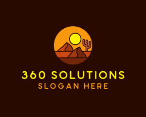 Desert Sand Dune Mountain Sun logo design