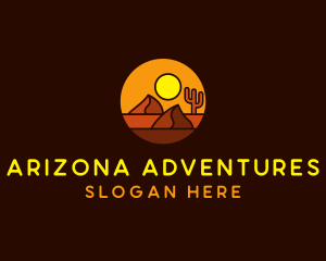 Arizona - Desert Sand Dune Mountain Sun logo design