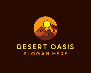 Desert Sand Dune Mountain Sun logo design