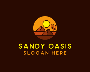 Desert Sand Dune Mountain Sun logo design