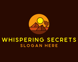 Desert Sand Dune Mountain Sun logo design