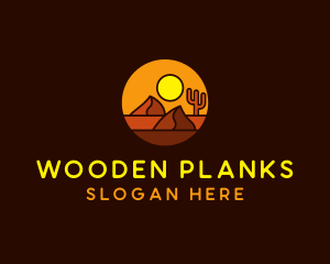 Desert Sand Dune Mountain Sun logo design