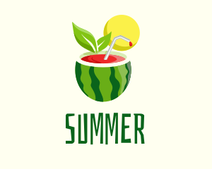 Summer Watermelon Juice  logo design