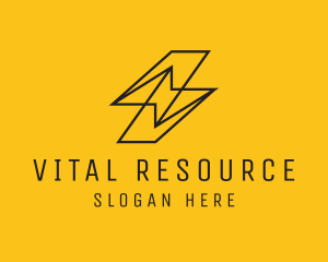 Minimalist Lightning Bolt logo design