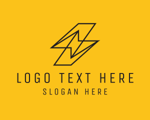 Minimalist Lightning Bolt logo design