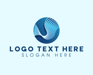 Technology - Wave Flow Sphere logo design