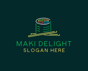 Maki - Neon Japanese Maki logo design