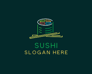 Neon Japanese Maki logo design