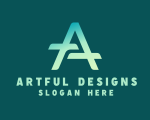 Gradient Letter A logo design