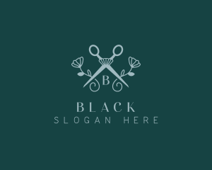 Floral Stylist Scissors Logo