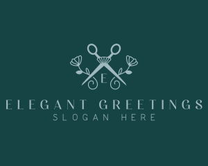 Floral Stylist Scissors logo design