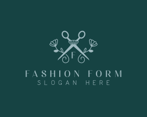 Floral Stylist Scissors logo design