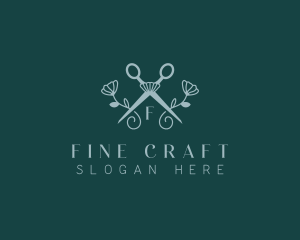 Floral Stylist Scissors logo design