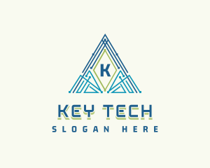 Cyber Pyramid Triangle logo design