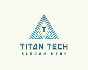 Cyber Pyramid Triangle logo design