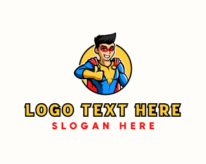 Superhero Cartoon Character Logo