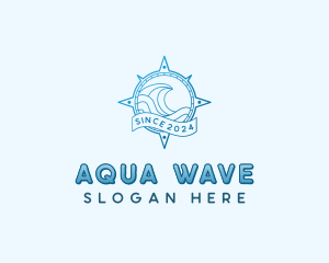 Wave Coastal Compass logo design