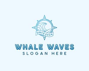 Wave Coastal Compass logo design