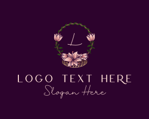 Floral - Flower Garden Basket Decoration logo design