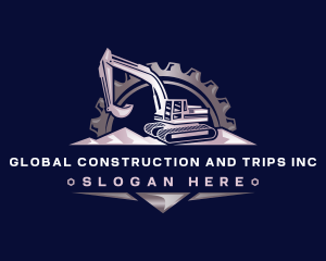 Excavator Digging Builder Logo