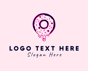 Doughnut - Donut Pastry Glitch logo design