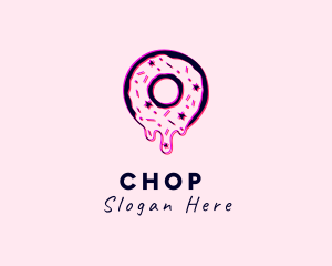 Donut Pastry Glitch Logo