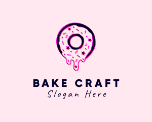 Donut Pastry Glitch logo design