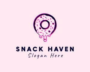 Donut Pastry Glitch logo design