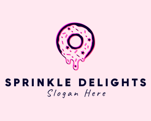 Sprinkle - Donut Pastry Glitch logo design