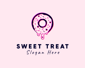 Doughnut - Donut Pastry Glitch logo design