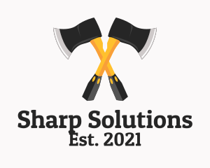 Sharp - Sharp Woodcutter Axe logo design