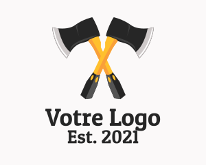 Axe - Sharp Woodcutter Axe logo design