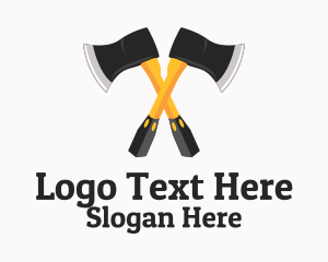 Sharp Woodcutter Axe  Logo