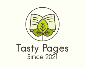 Cook Book - Leaf Nature Book logo design